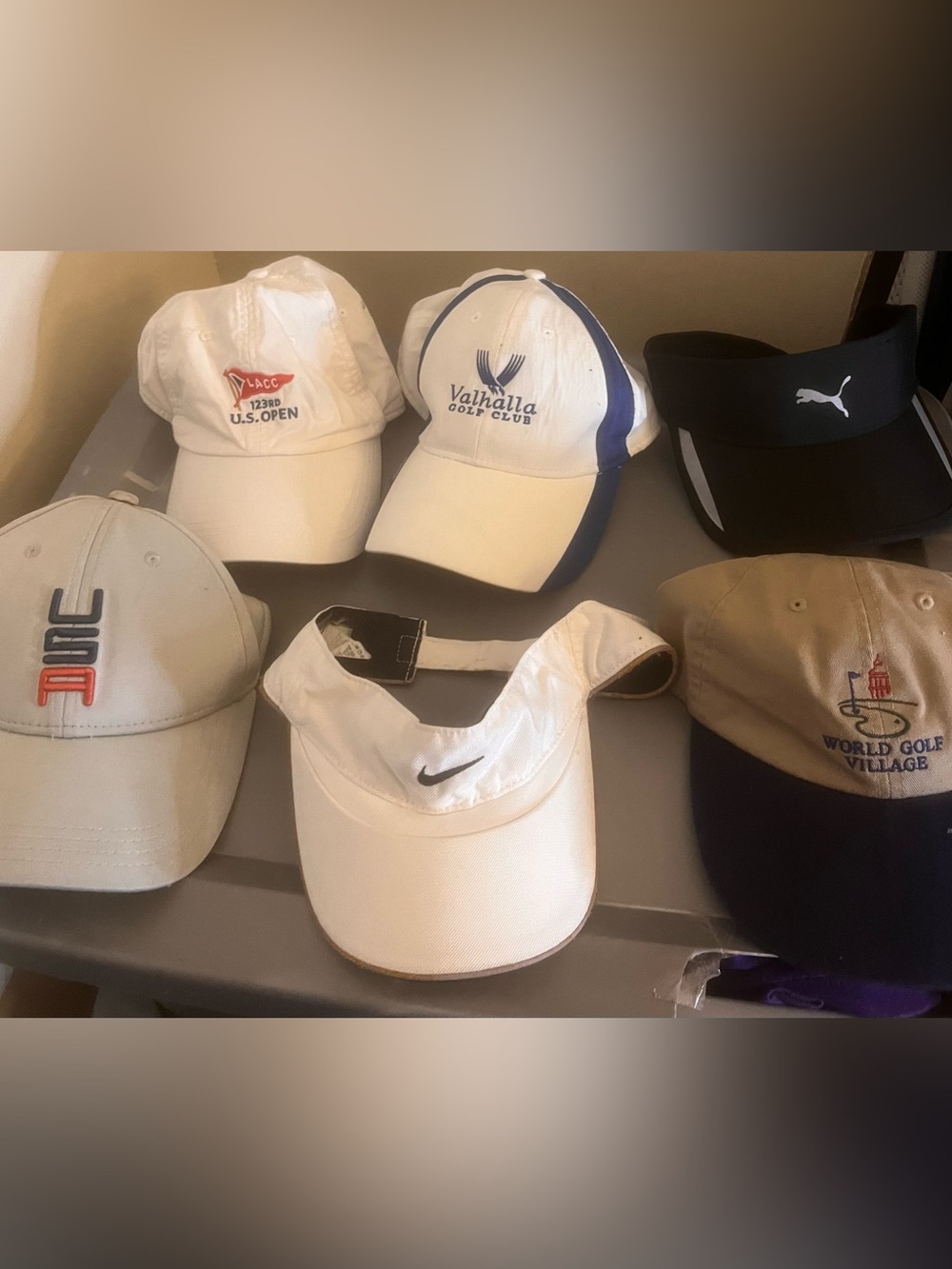 6 golf adjustable hat bundle usa new era vintage nike silver tag puma b6